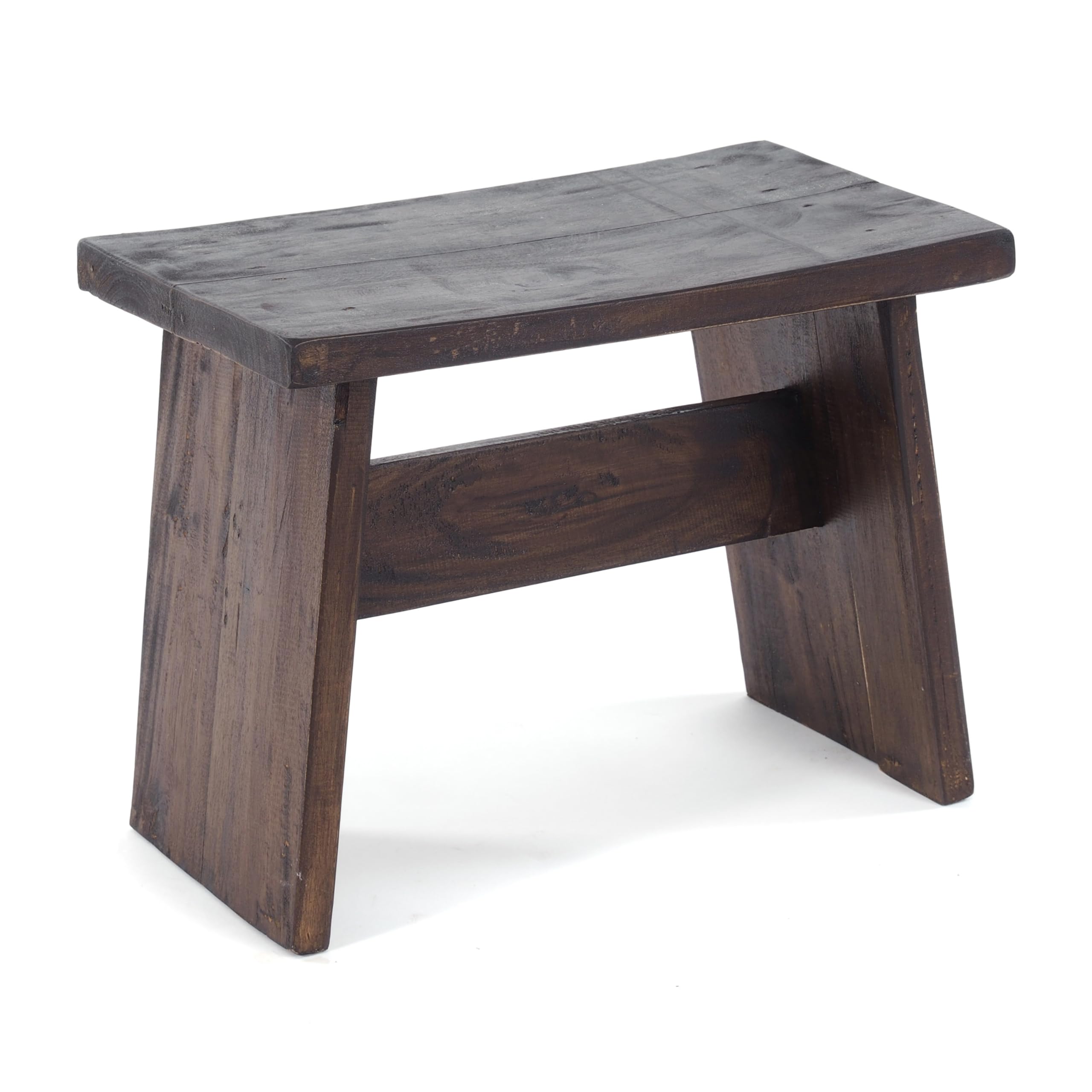 DESIGN DELIGHTS Banquette rustique Schemel 100 cm | acajou massif, 40 x 31 x 25 cm (l x H x P) | Repose-pieds, tabouret décoratif en bois | Couleur : 03 marron foncé