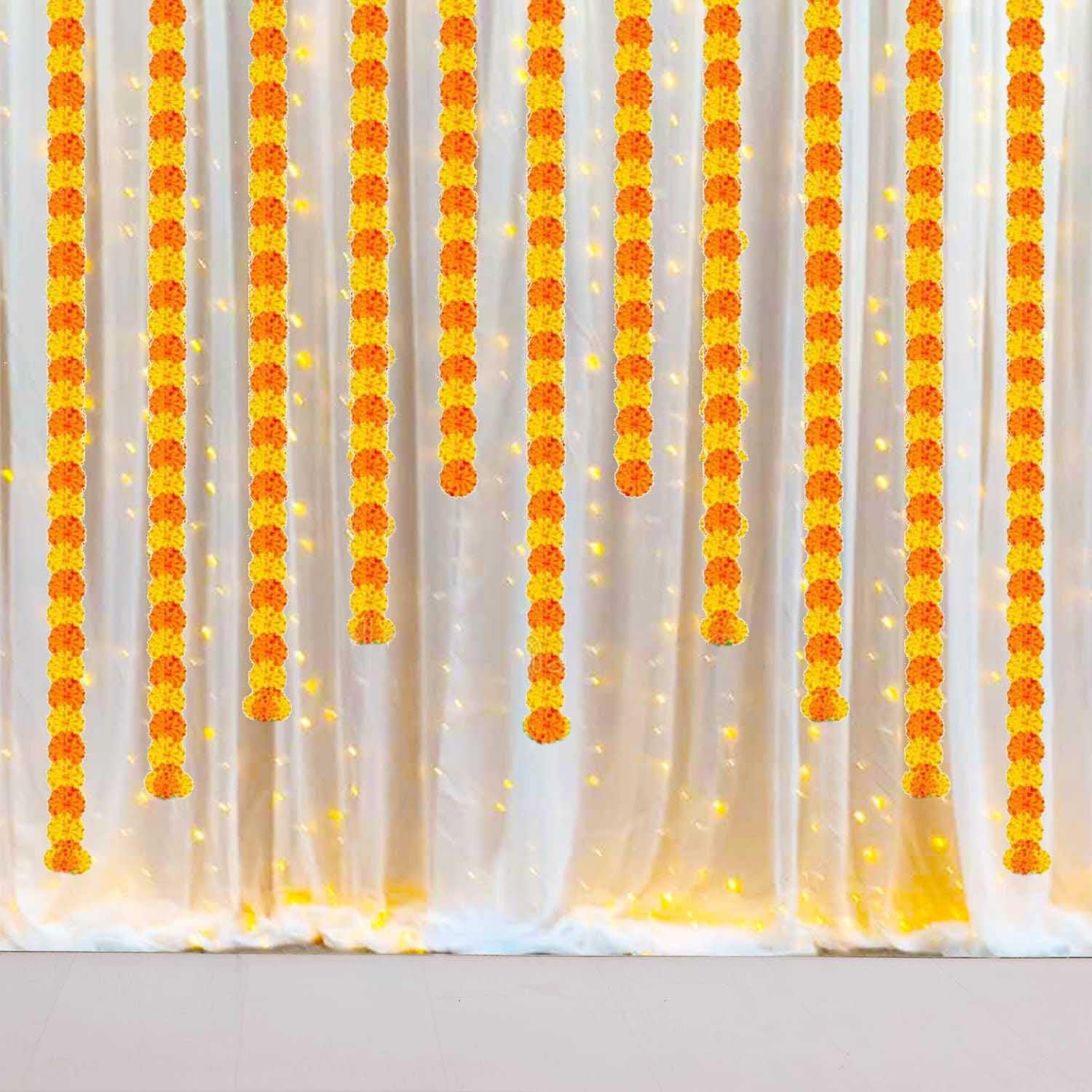 Ganpati Decoration With Curtains