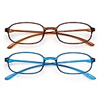 AQWANO 2 Pack Blue Light Blocking Computer Reading Glasses UV Protection Flexible TR90 Frame Lightweight Readers Glasses for Women Men +2.5