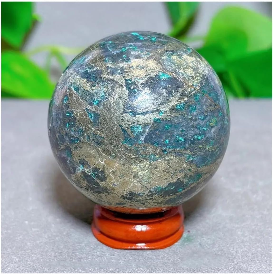 Crystal Stone Home Decor Green Japser Bubble Pyrite Sphere Crystal Natural Stone Quartz Home Decoration