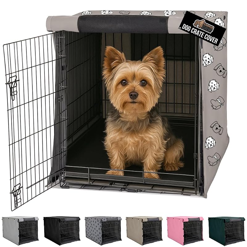 Capa para Canil para Cães GORILLA GRIP em Poliéster com Janelas de Tela Taupe 60,96 x 45,72 x 50,8 cm