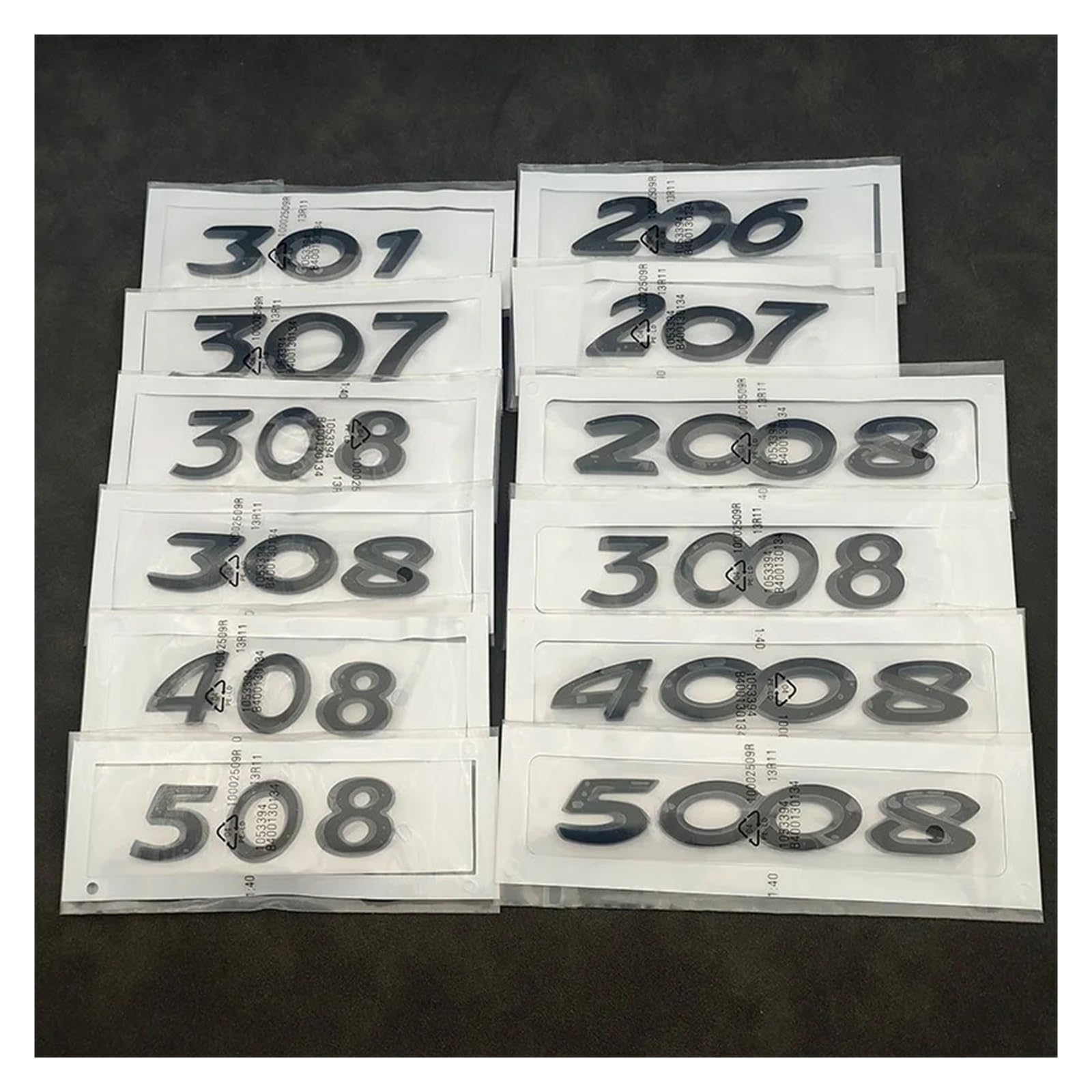 MhaRt Yzw6688 Logo 3D ABS Chromé Noir 2008 4008 5008 3008