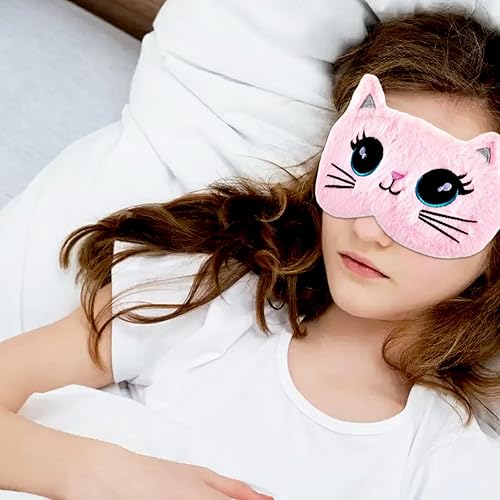 Miniatura 4 de Máscara de ojos para niños para dormir, linda cubierta de ojos de unicornio de felpa suave para mujeres pequeñas, divertida cubierta de ojos de