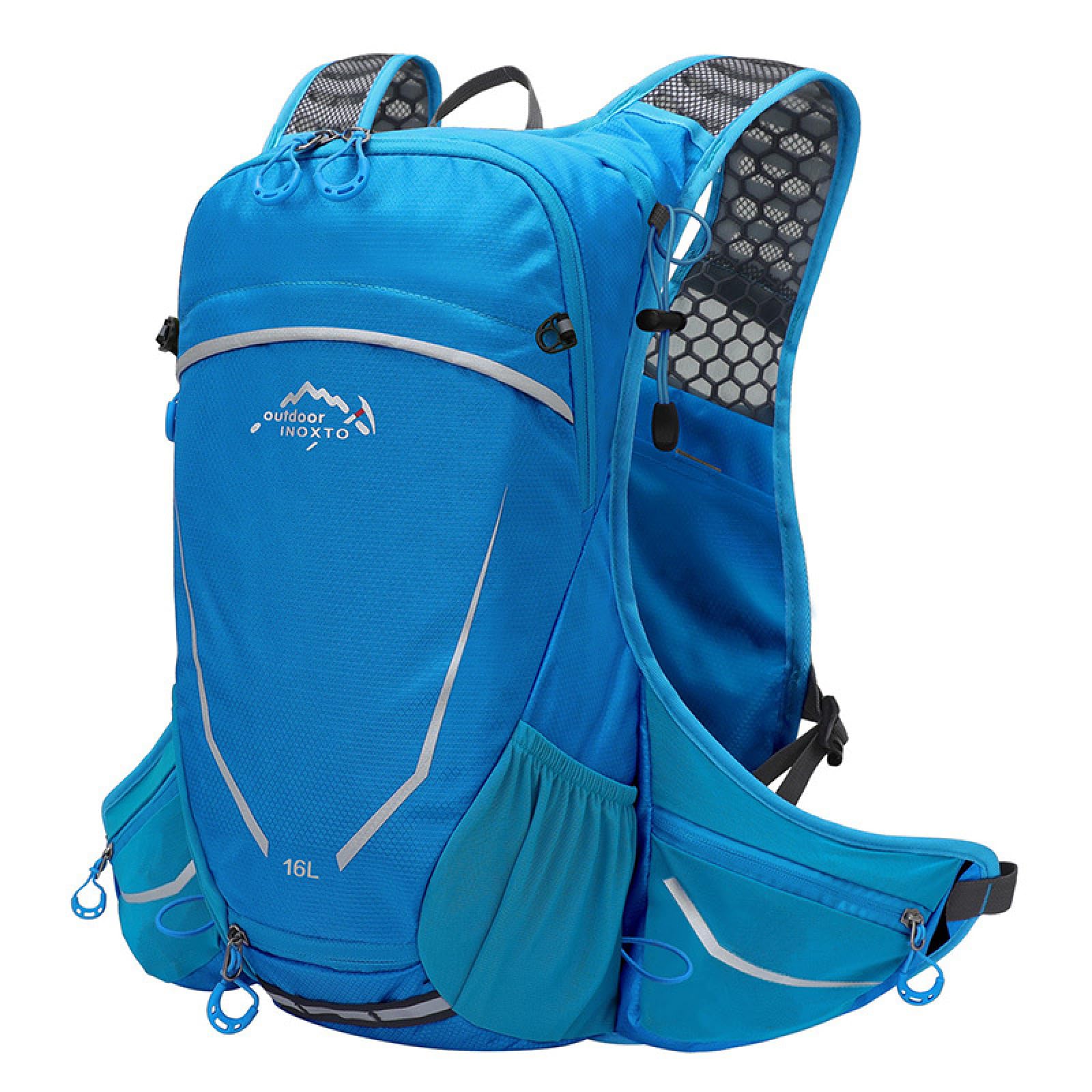 Mochila de ciclismo 16L Bolsa de deporte Bolsa de hidratación Bolsa de bicicleta de senderismo Bolsa de trail para correr, negro, 18 * 7.5 * 45.5CM