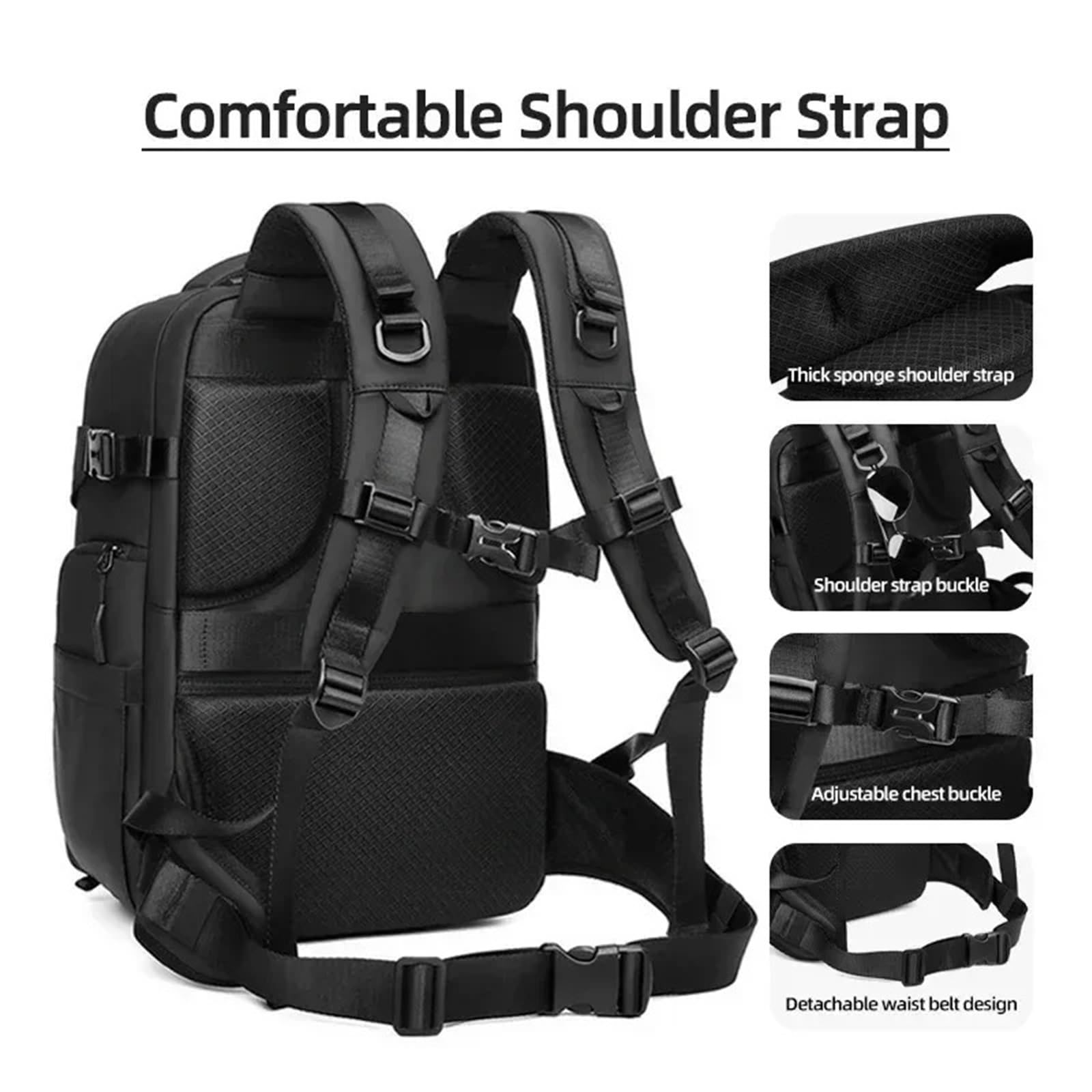 Zaino Fotografico Borsa for fotocamera reflex Zaino integrato for computer con separazione digitale a secco e umido di grande capacità a prova spruzzi d'acqua