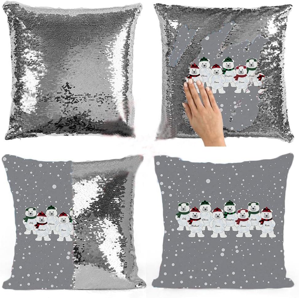 sequin personalised cushion