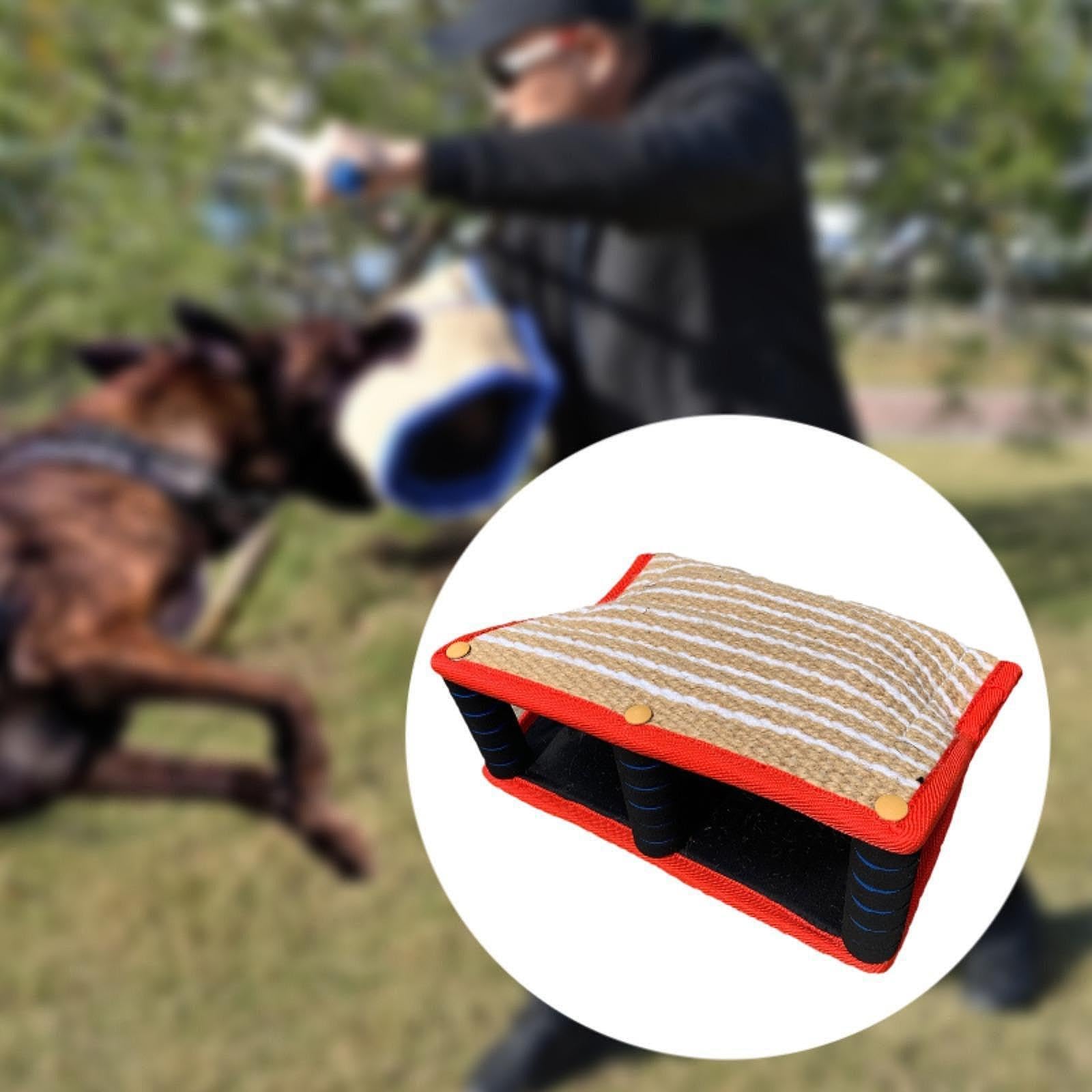 Juguete Interactivo para Perros con Almohada de Yute para morder. Juegos de Tira y afloja Que garantizan sesiones de Entrenamiento Atractivas y, Rojo, 35x25x13cm