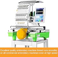 Vista 6 de New brothread - 2 Huge Spools 5000M Each Polyester Embroidery Machine Thread 40WT for Commercial and Domestic Machines - White