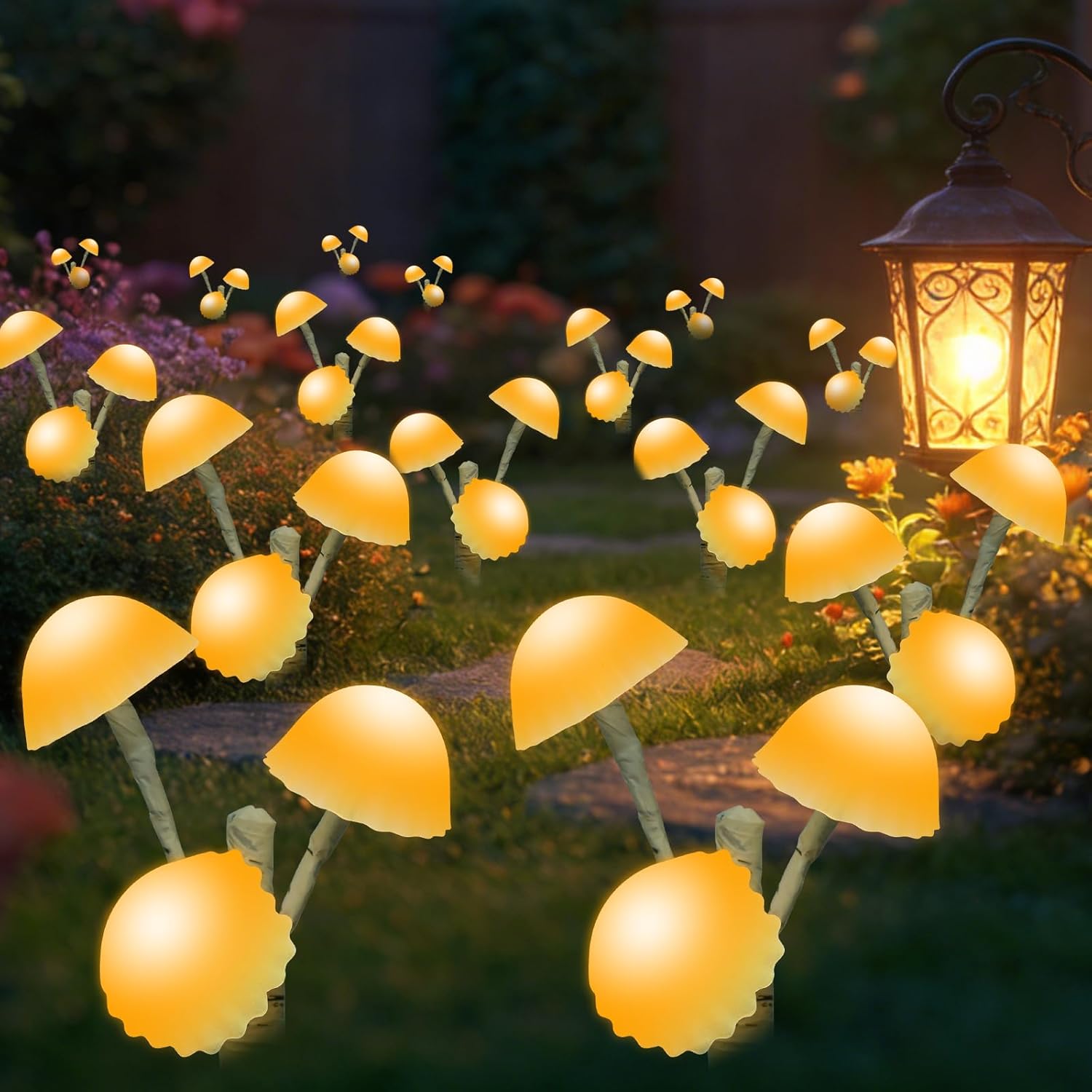 BeHiller Solar Mushrooms Garden Lights Outdoor Waterproof- 6PACKS18LED Brightness Cute Mushroom Decor with Mothers Day Gifts,Longevity Housewarming Gifts for Mom/Yard/Garden/Birthday Party Decor
