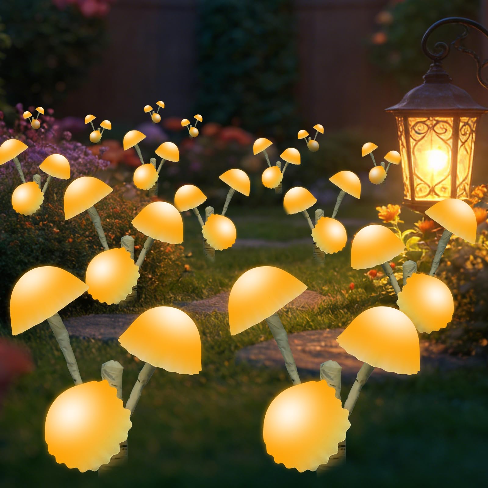 BeHiller 6 Packungen Helligkeitspilze für Gartendekoration – 18 LED-Solar-Pilzwege, wasserdicht, langlebig, 8 Beleuchtungsmodi, niedliche Einweihungsgeschenke für Heimkunst, Hof, Zaun, Veranda
