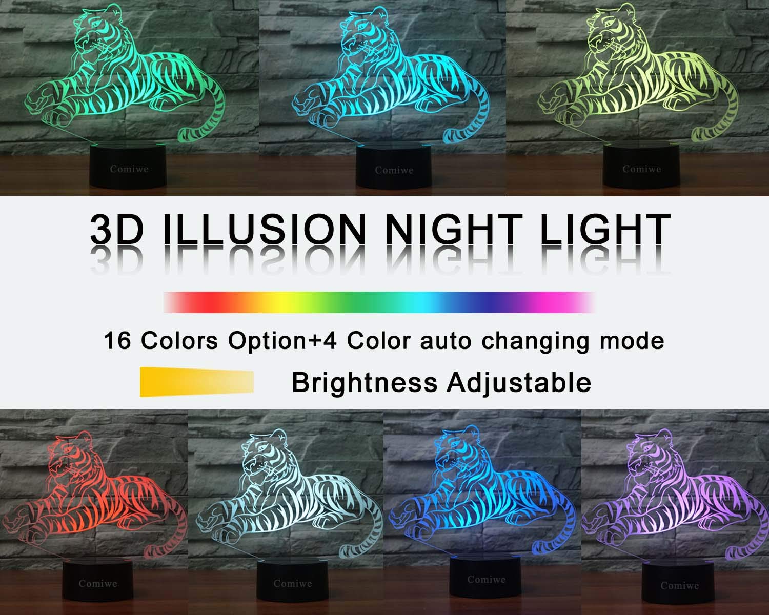 Lampada LED 3D A Illusione Ottica Cavallo - Luce Notturna Con 7 Colori E Touch, Base Con Cavo USB, Decorazione Acrilica