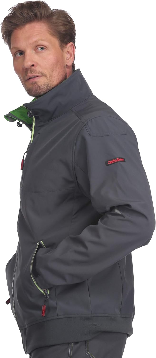 Charlie Barato Men's Softshell Work Jacket Grey / Green M grey/green