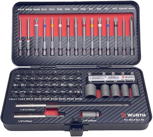 Würth Zebra 061425159 Assortiment d'embouts 1/4" dans cof…