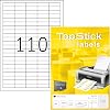 TopStick 8727 Multi-Purpose Labels, 110 Labels Per A4 Sheet, 38.1 x 12.7 mm, 11000 Labels, Self Adhesive, Mini Stickers for Laser and Inkjet Printers, White
