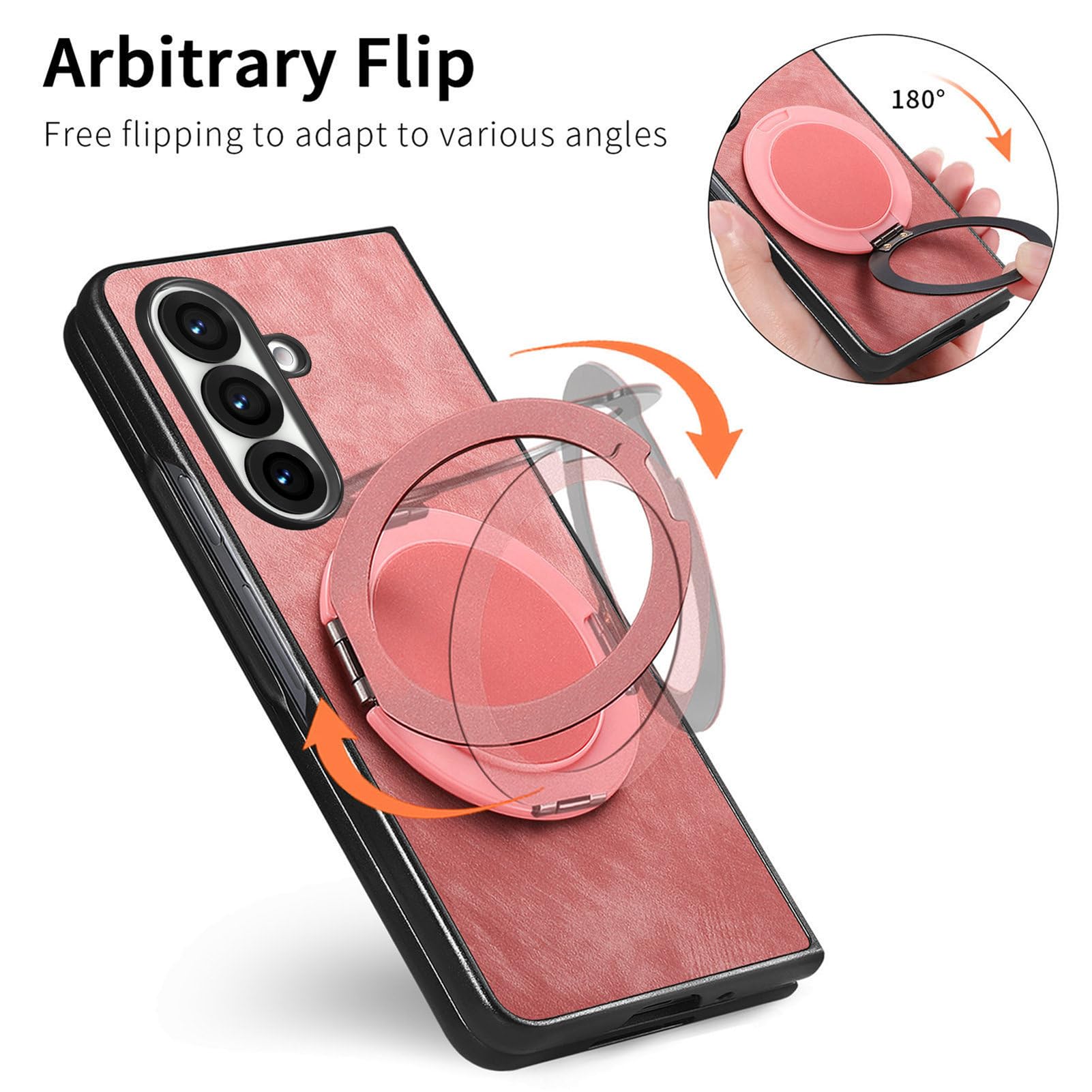 Custodia Pelle Per Samsung Galaxy Z Fold 8 Ultra, Stand Anello Magnetico