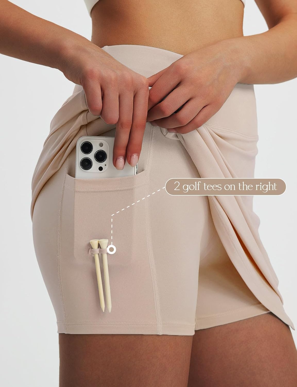 baleaf Women's 16" Golf Skorts Skirts 5 Pockets High Waisted Stretchy Tennis Skirt Athletic Workout Running - Image 3