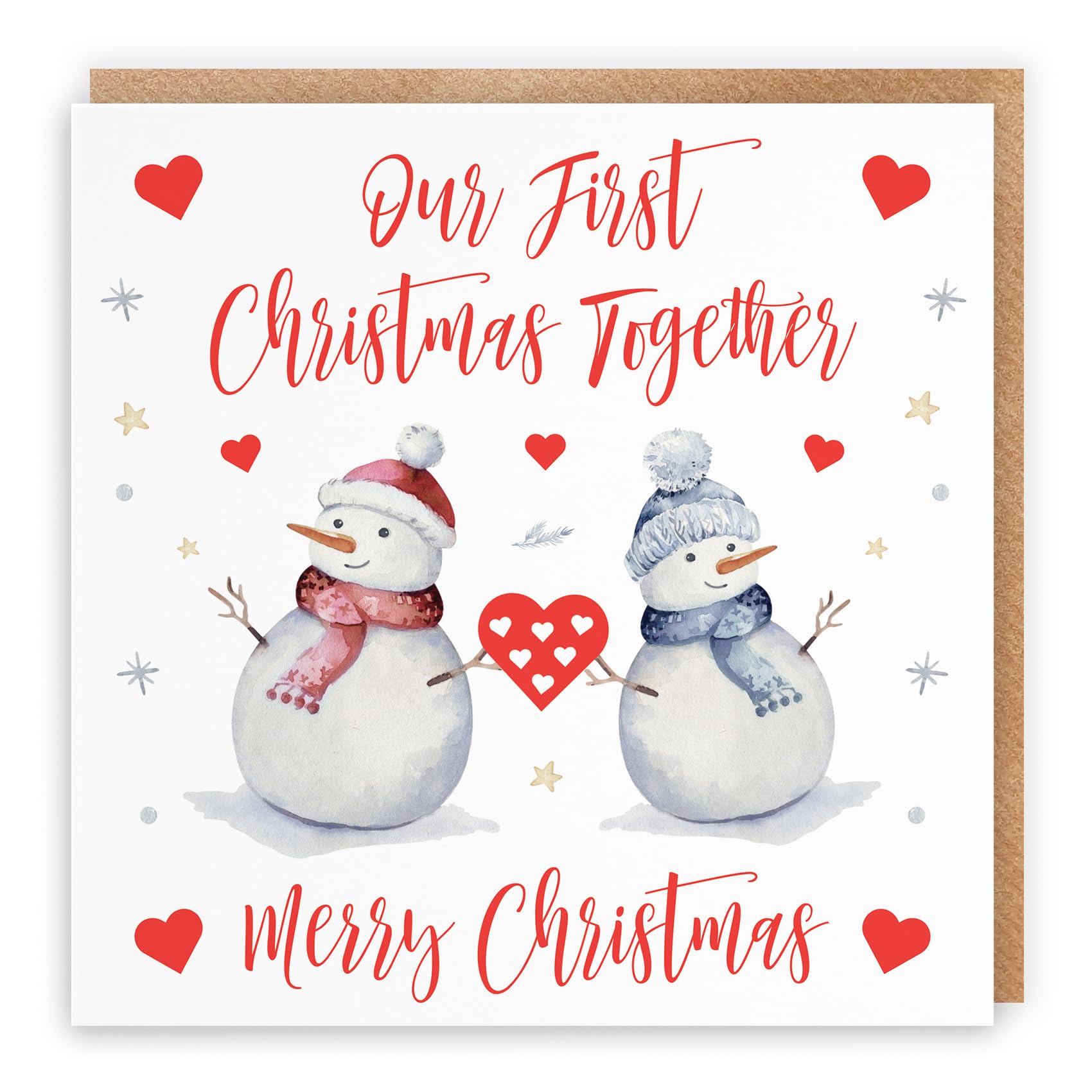 Hunts England, Our First Christmas Together Christmas Card, Our First Christmas Together, Merry Christmas, Snowman Collection