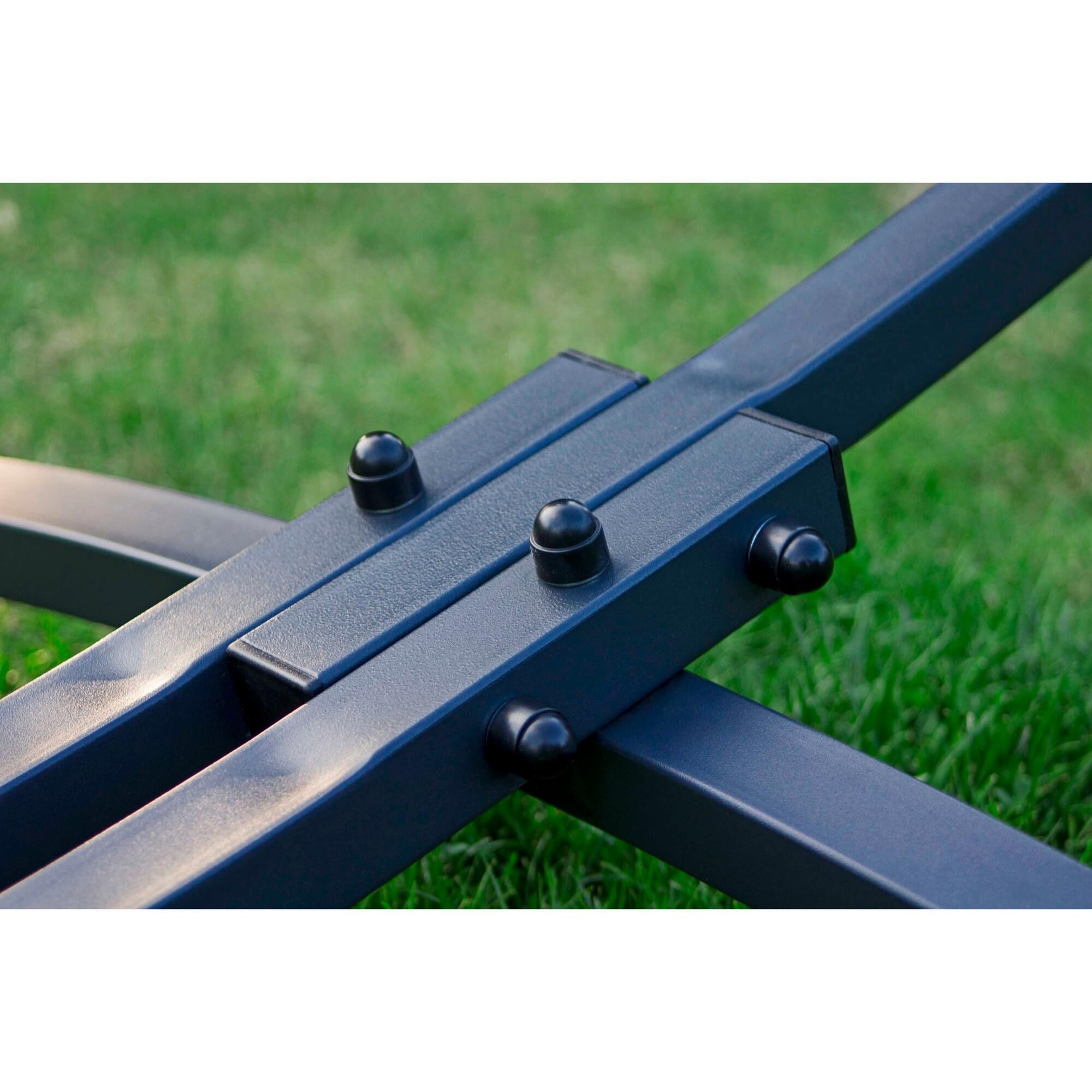 Potenza Supporto per Amaca in Acciaio 370 cm I Struttura Resistente Fino a 220 kg, Antiruggine, per 2 Persone, Ideale per Giardino, Terrazza I Telaio Universale per Amache Grandi, Colore Grafite