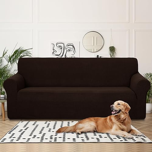 Miniatura 115 de U-NICE HOME Funda elástica para sofá de 2 plazas, funda protectora de muebles para sofá de 2 plazas, apta para mascotas (sofá biplaza, beige)