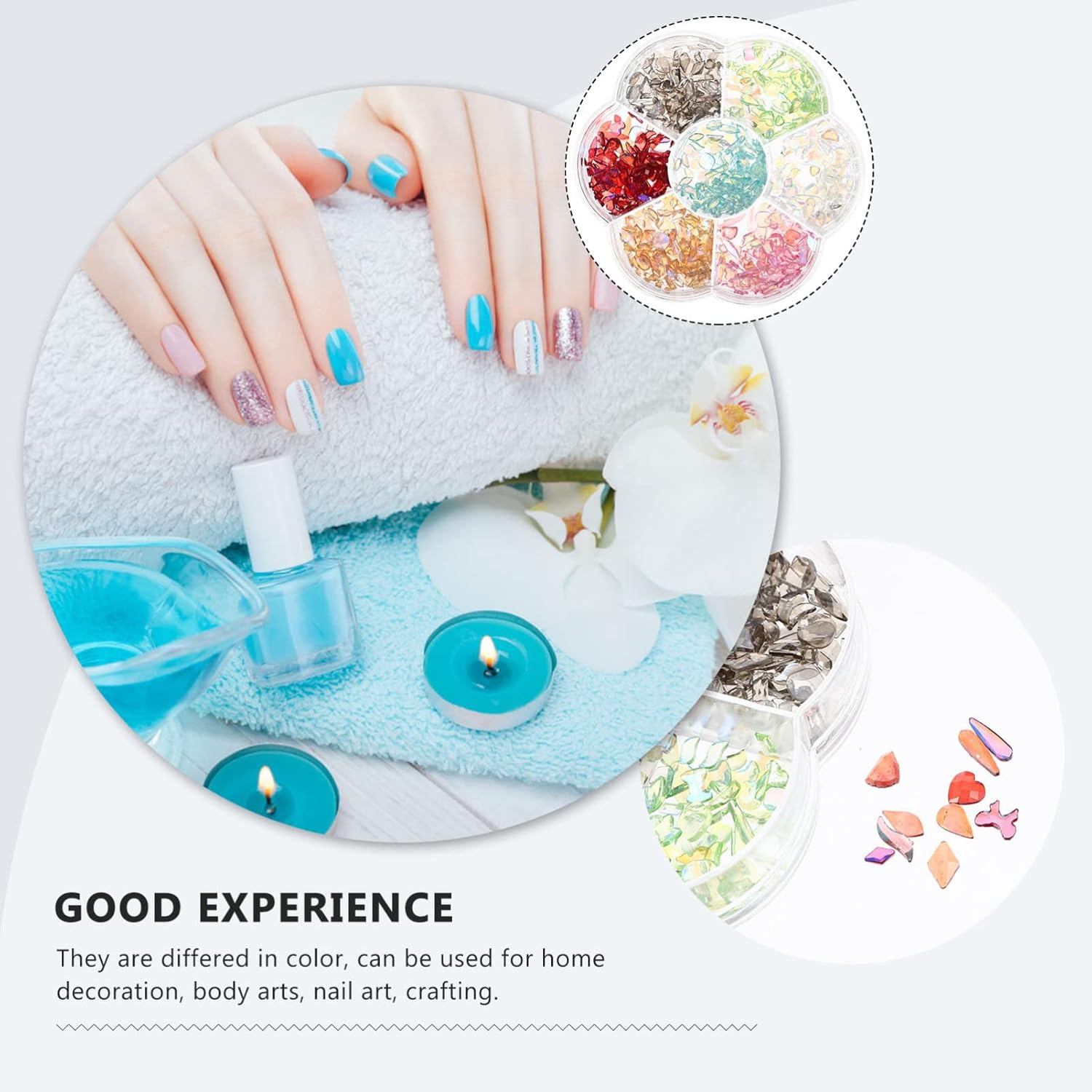 Mixed Nail Art Crystals Gems for Manicure Sparkling Nail Decoration for Festivals Crafts Eye-catching