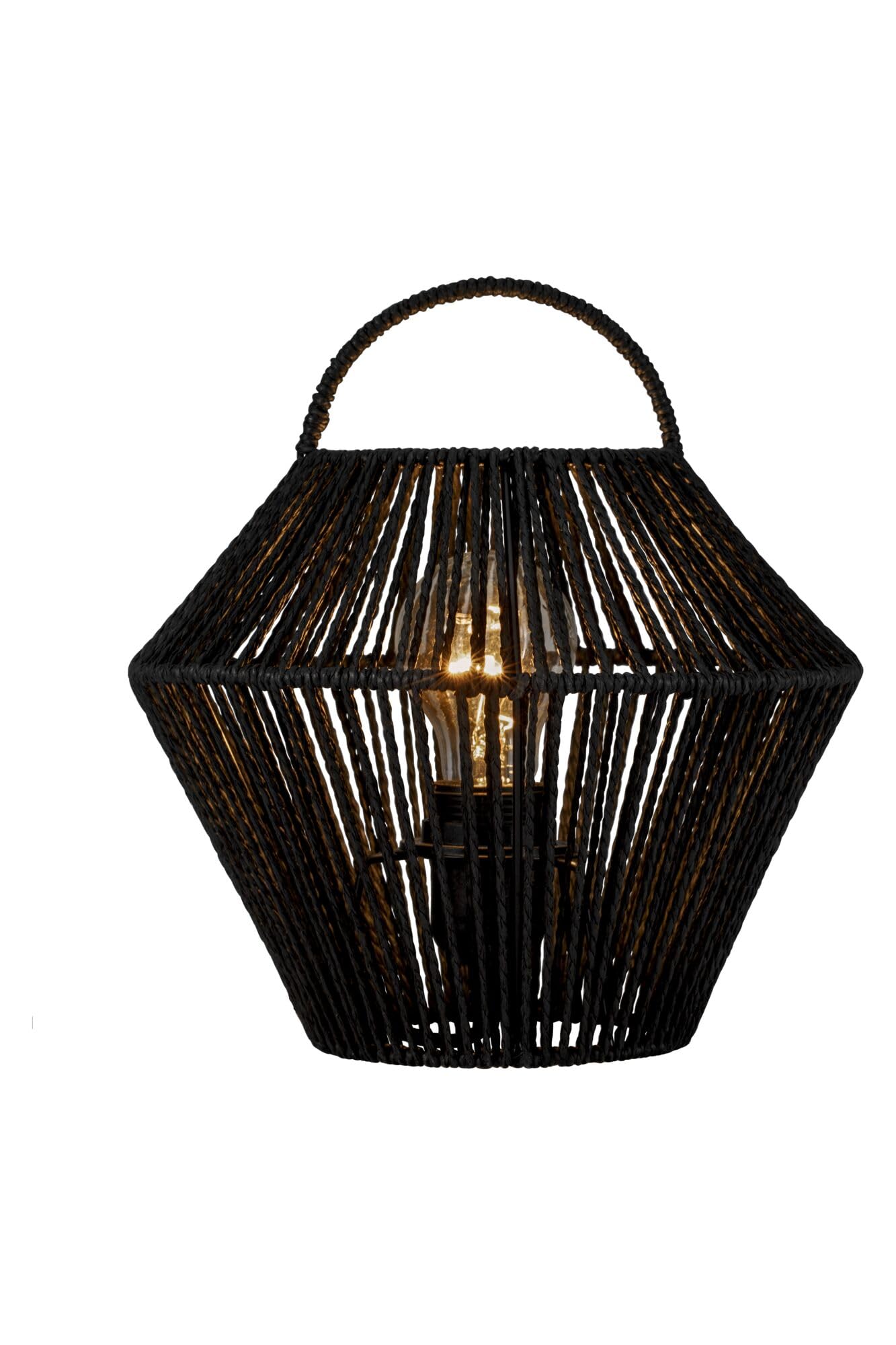 Pauleen Paulmann 48301 Tischleuchte Boho Shine E27 max. 20W Schwarz Metall, Rattan Nachttischleuchte