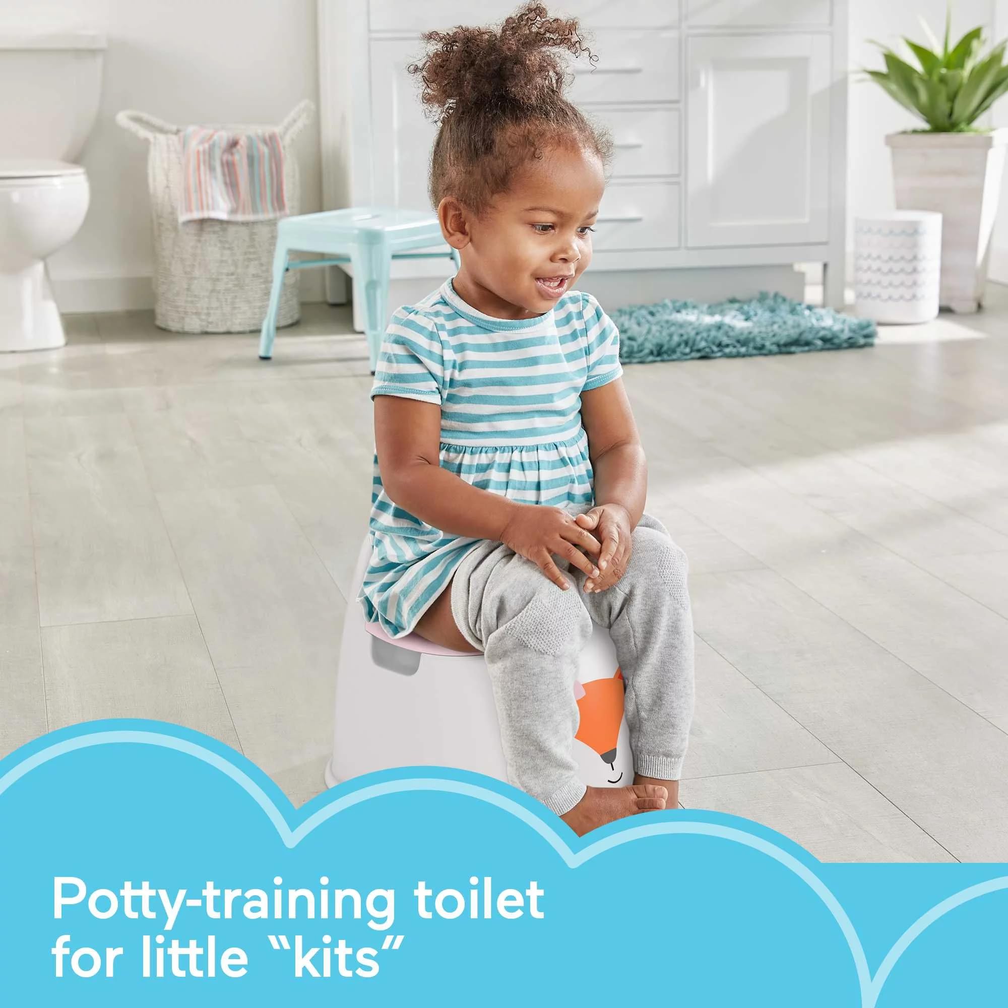 Fisher-Price Friendly Fox Potty Toddler Toilet Training Chair with Removable Bowl, 2 pieces