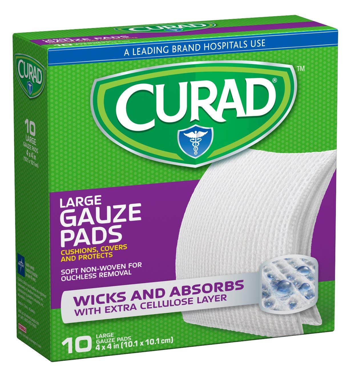 Curad Non-Woven Pro-Gauze, 2" x 2", 10 Count, Pack of 6 — Amazon image 10