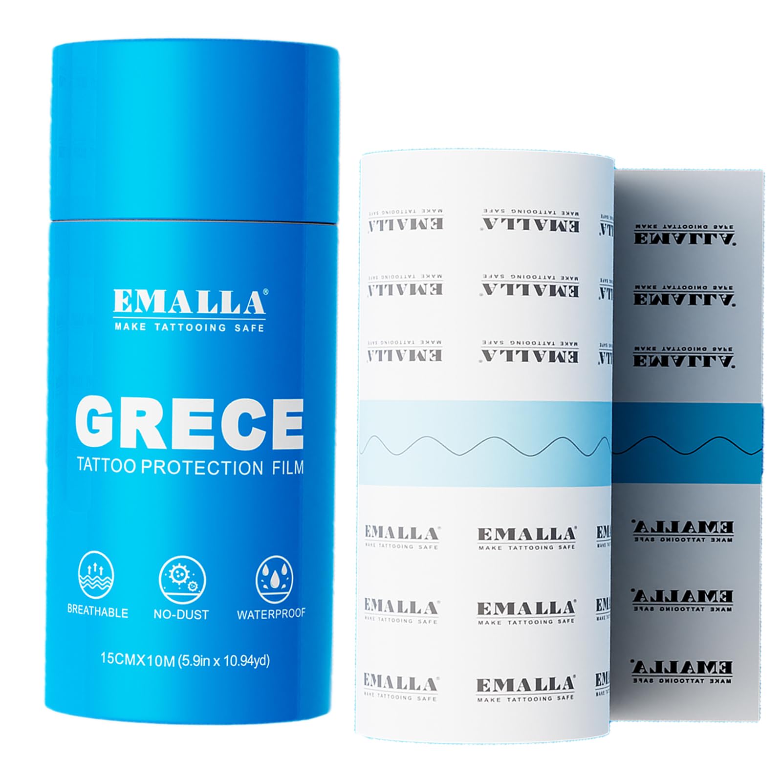 Tattoo Aftercare Bandage - 5.9“ X 10.9 Yards Second Skin Tattoo Cover Invisible Matte Latex-Free Waterproof Tattoo Bandages Tattoo Wraps for Healing