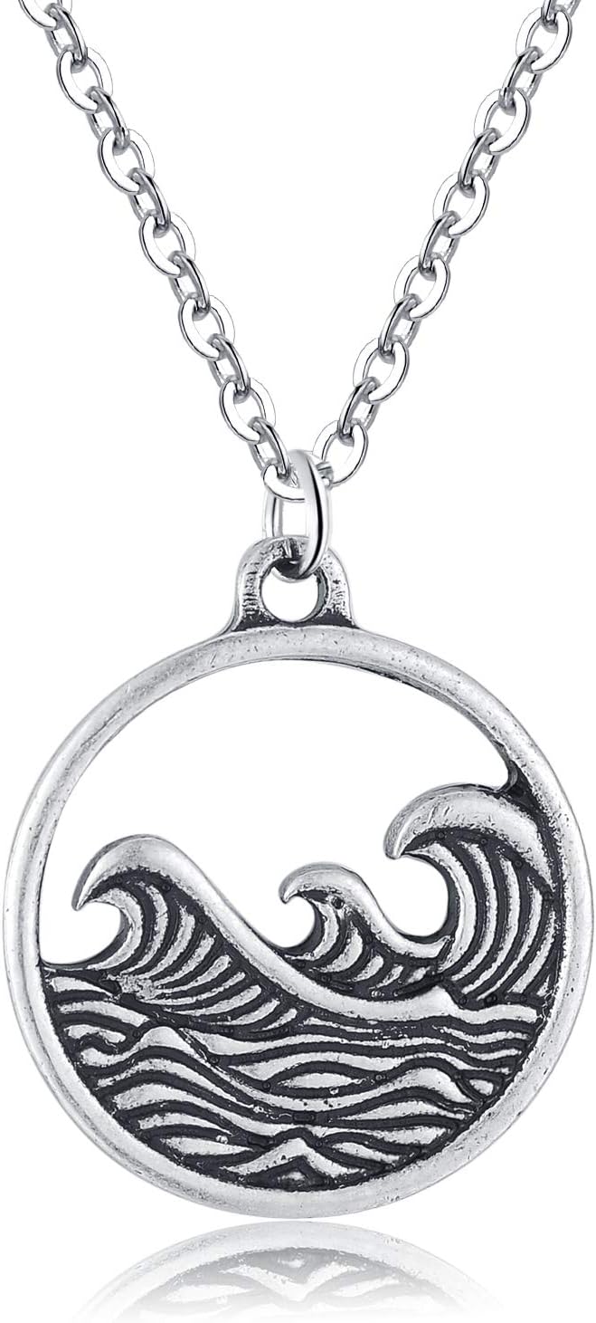 Rosa VilaVintage Round Wave Necklace, Ocean Jewelry for Women, Ocean Necklace, Go with The Waves Beachy Necklaces