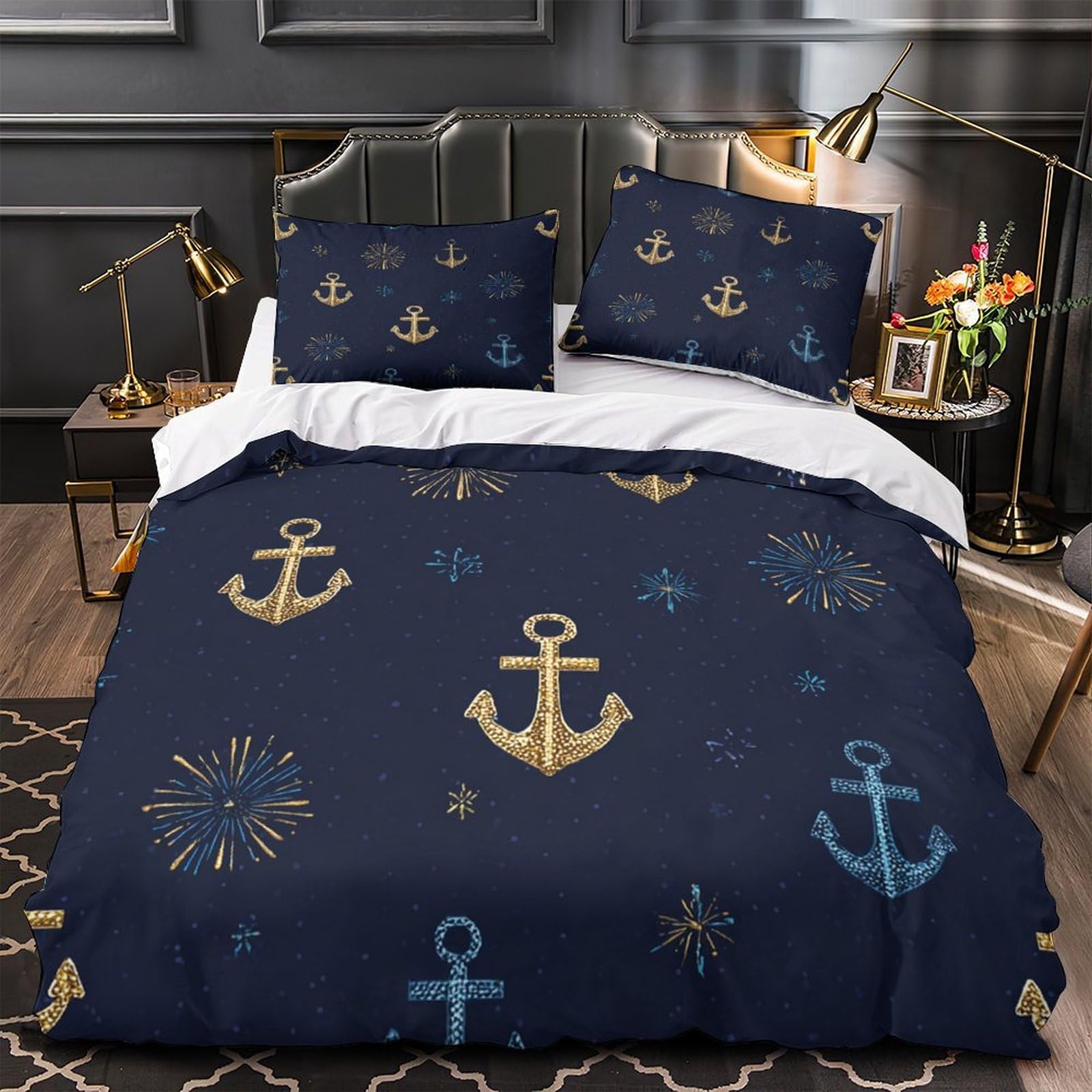 Parure de lit résistante 3 pièces pour un lit double facile à laver et sans repassage