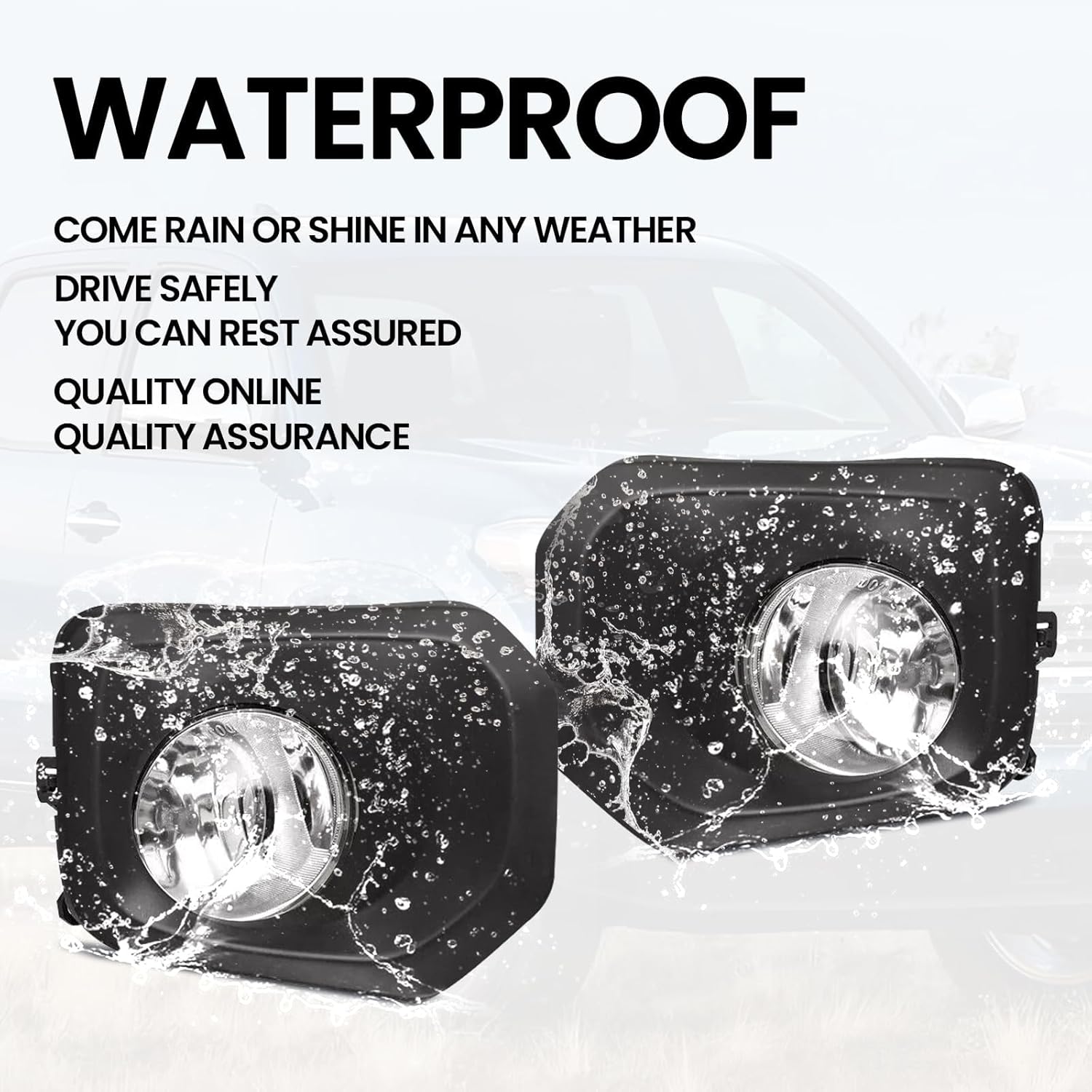 Pair Fog Light Assembly Black Fog Light Cover with Bulb/Switch and Harness Compatible with 2016-2023 Tacoma SR SR5 LH+RH