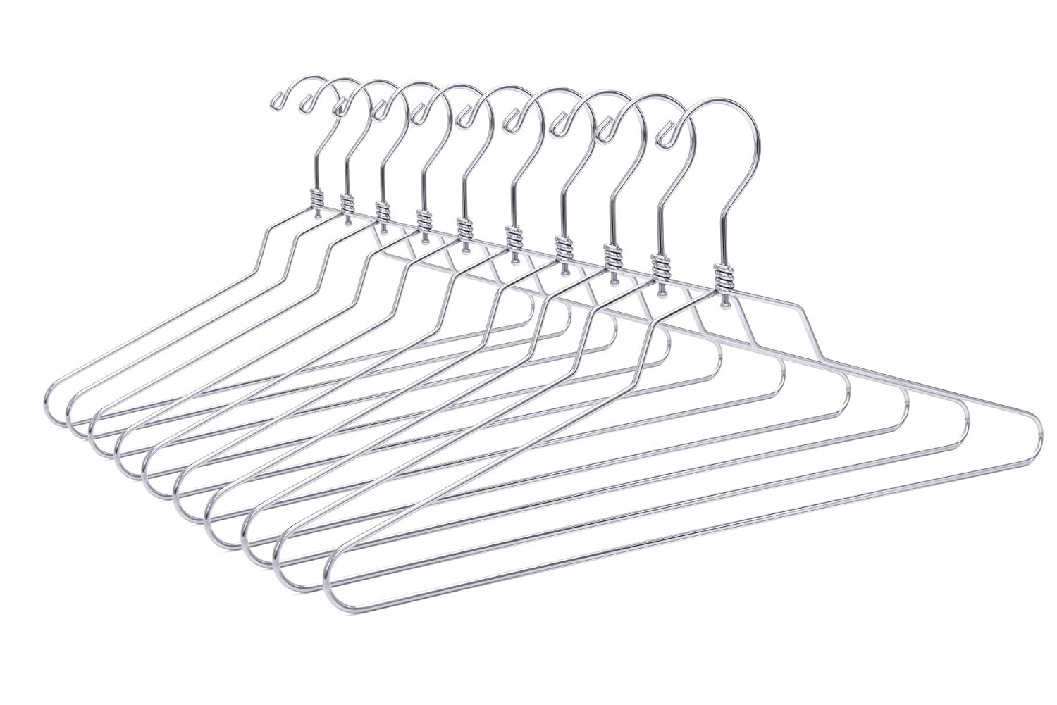 10 Quality Metal Hangers, Swivel Hook, Stainless Steel Heavy Duty Wire