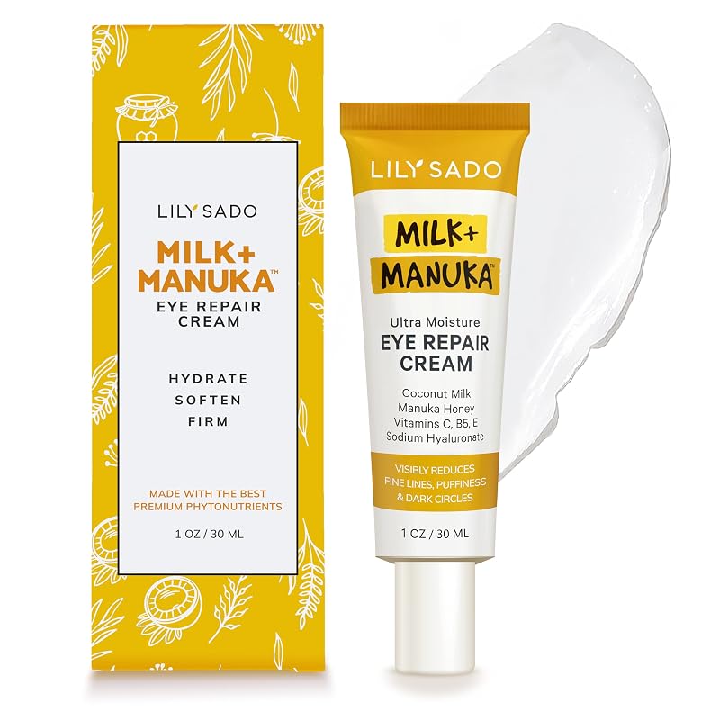 Creme para a região dos olhos LILY SADO MILK+MANUKA™ com leite de coco, mel de manuka, hialuronato de sódio e vitaminas C, B5 e E – 28 g