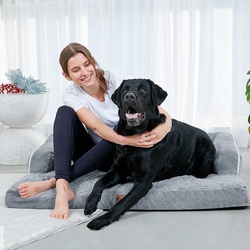 Miniatura 6 de Casa Paw Camas ortopédicas para perros extra grandes, camas impermeables para perros, tamaño XL, sofá cama de espuma viscoelástica, cómoda cama para