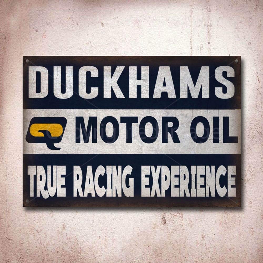 Yelacecca Duckhams Racing Motor Oil Garage Workshop Tin Sign Metal Sign Vintage Metal Sign 8X12 Inches