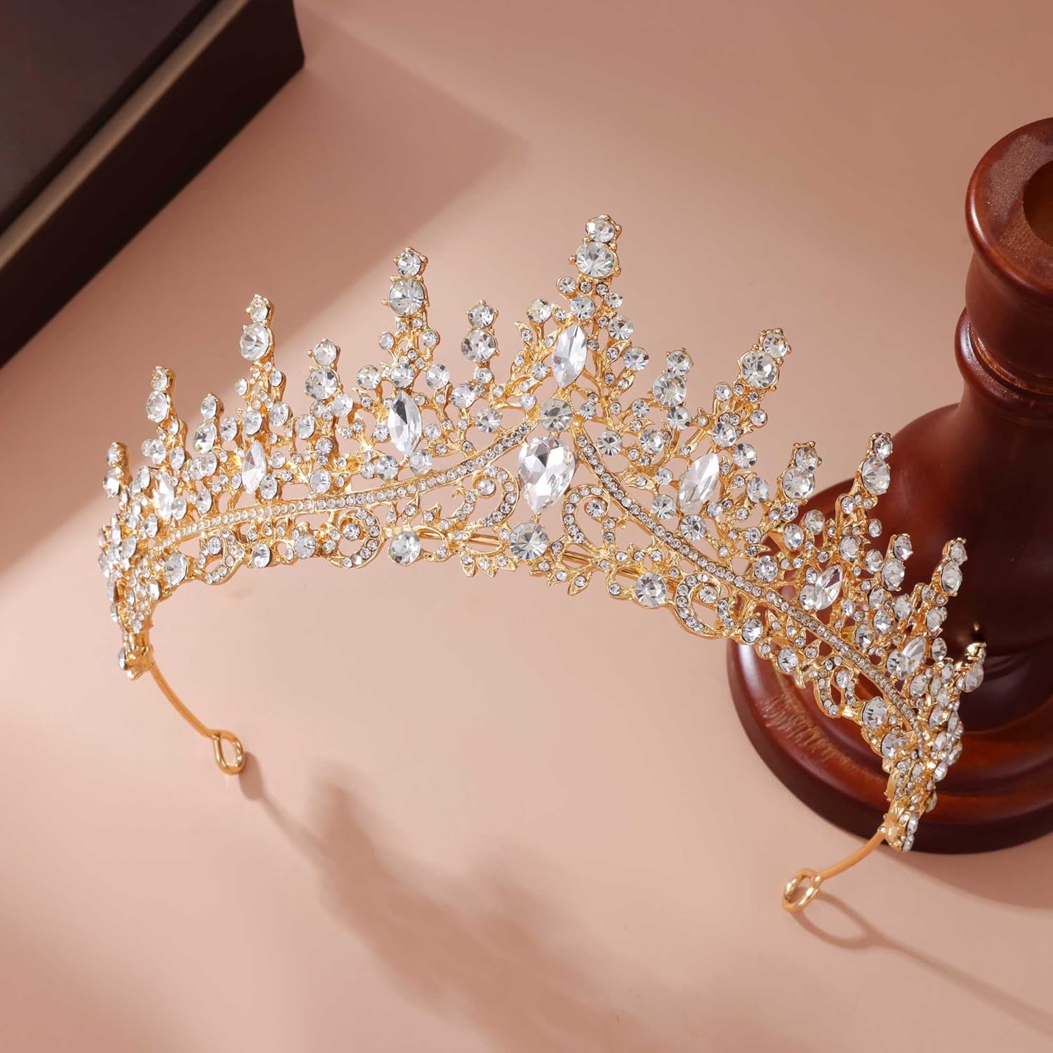 Kamirola Tiaras and Crowns for Women,Tiaras Earrings Necklace, Crystal Bridal Jewelry Set (TR48) - Image 8