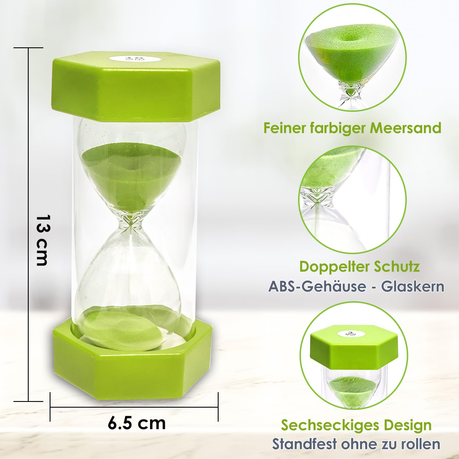 Grand Sablier De 5 Minutes Pour Enfants - Anti-Chute - Sablier À