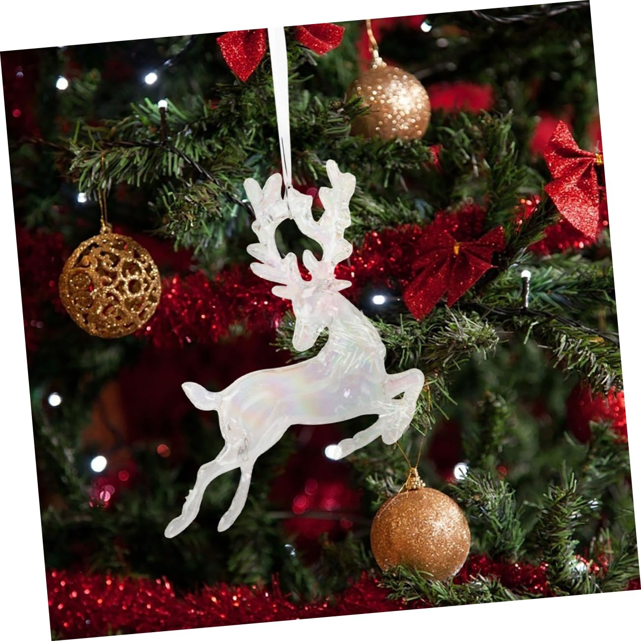 Gatuida 10piezas Adornos Colgantes De Navidad Decoraciones De Elk Transparentes para Árbol Puerta y Fiesta Escenas Festivas y Fotografía