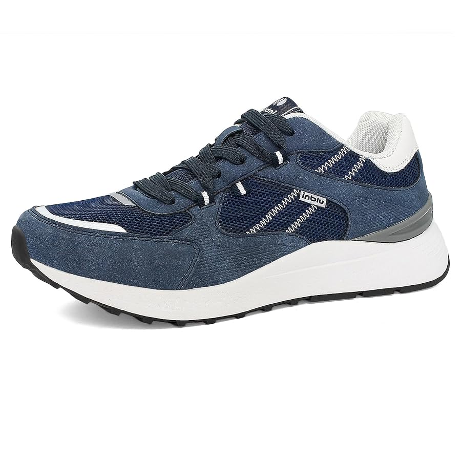 inblu Sneakers Ecopelle, Scarpe Sportive Uomo con Lacci, dal 40 al 46,  Ginnastica, Blu, 41 EU : Amazon.it: Moda
