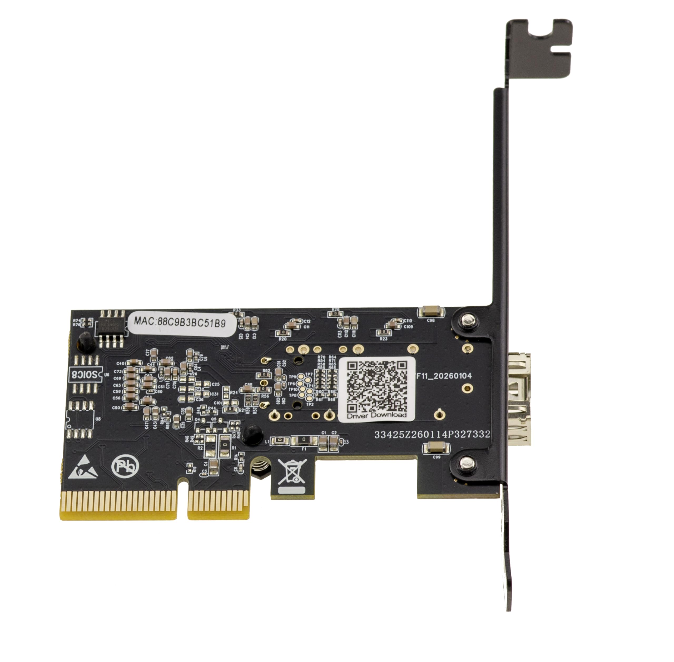 KALEA-INFORMATIQUE Scheda controller di rete PCIe x4 Gen 4.0 con una porta SFP+ 10G e chipset Realtek RTL8127, a basso consumo, raffreddamento passivo
