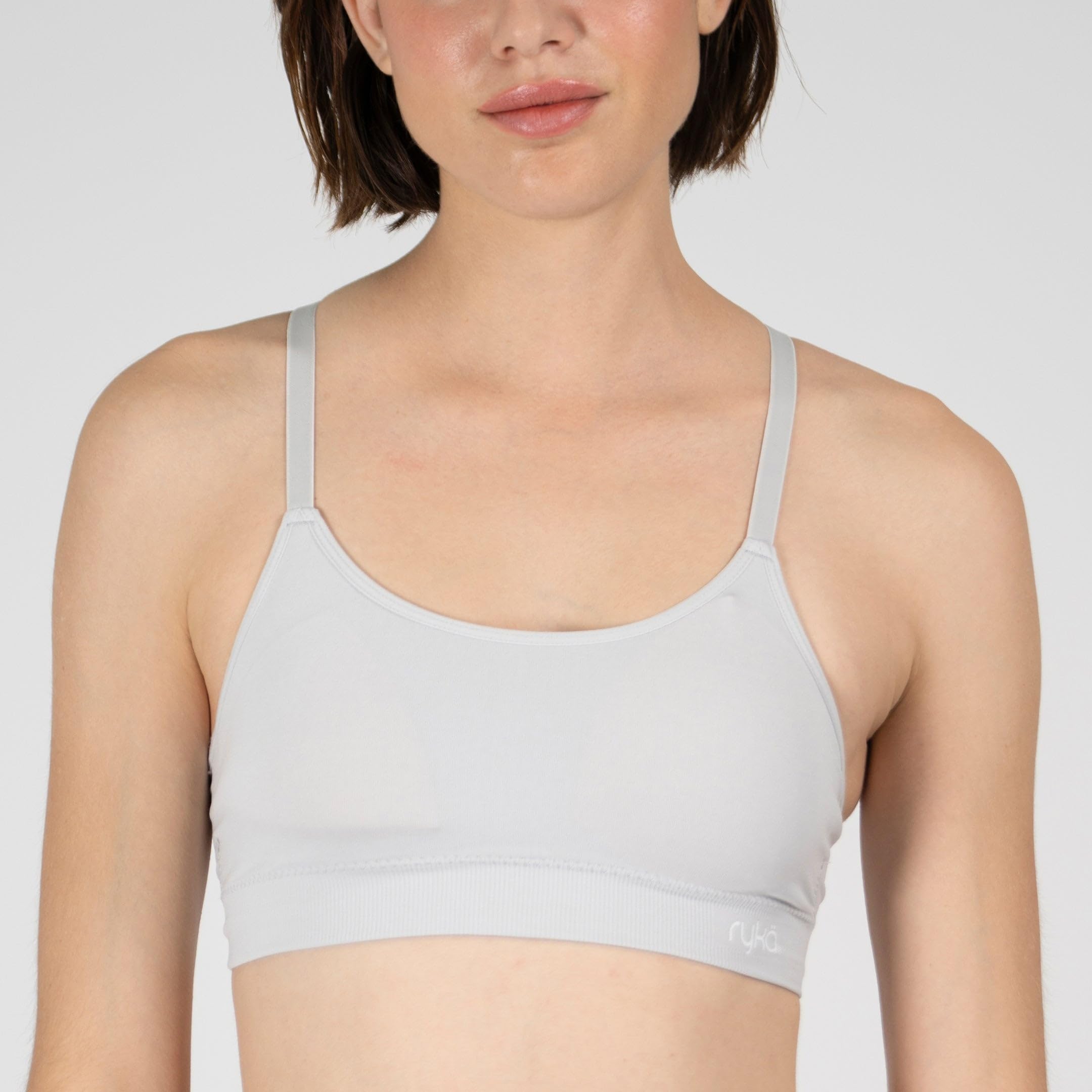 Ryka Katharina - Brasier deportivo sin costuras para yoga, espalda cruzada, sostén deportivo, almohadillas extraíbles, paquete de 3
