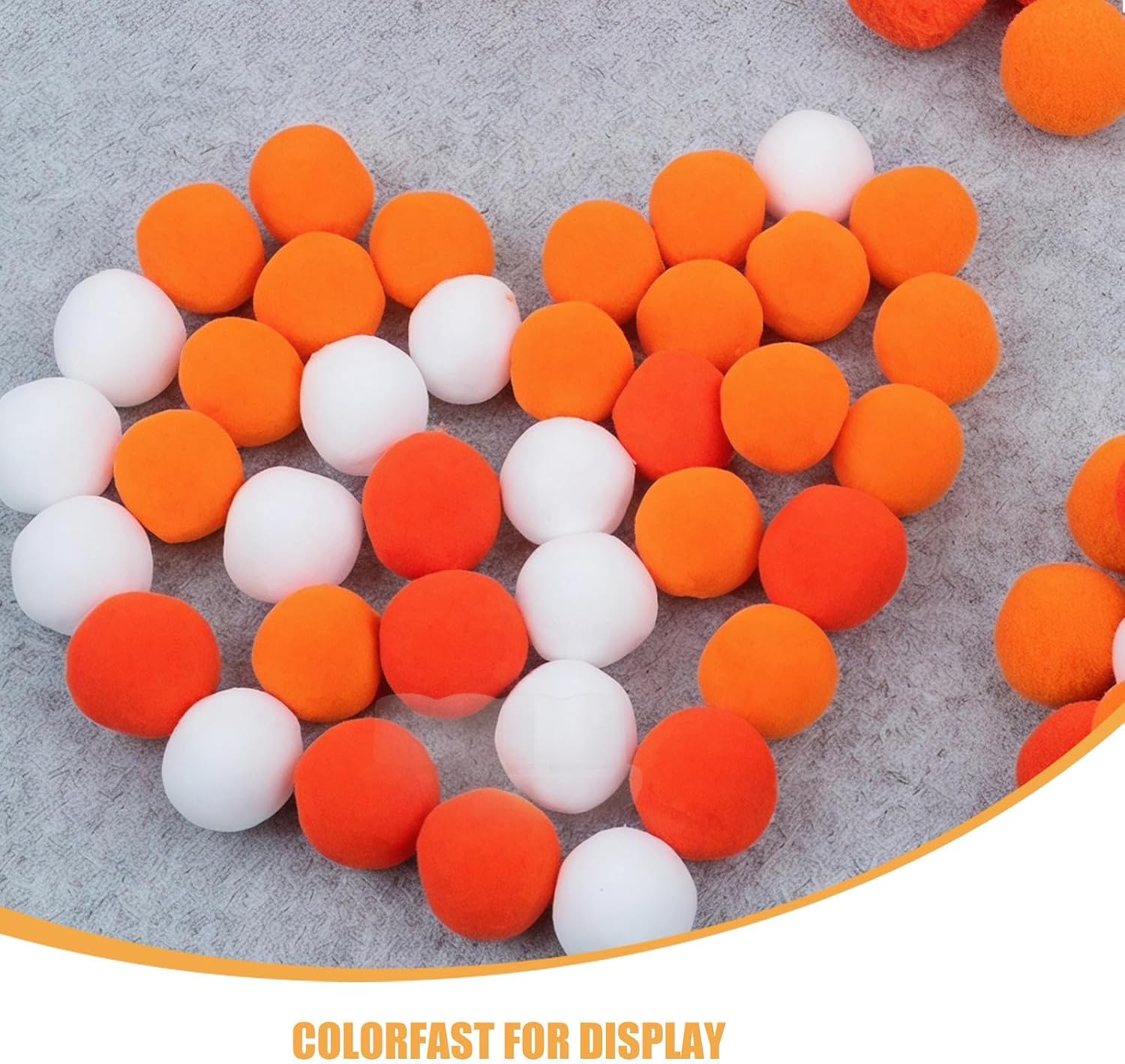 FELTECHELECTR 100pcs Orange Polyester Pom Poms for DIY Craft Projects Soft and Smooth Surface, Colorfast and Resist Deformation, for Classroom Crafts and Creative Arts