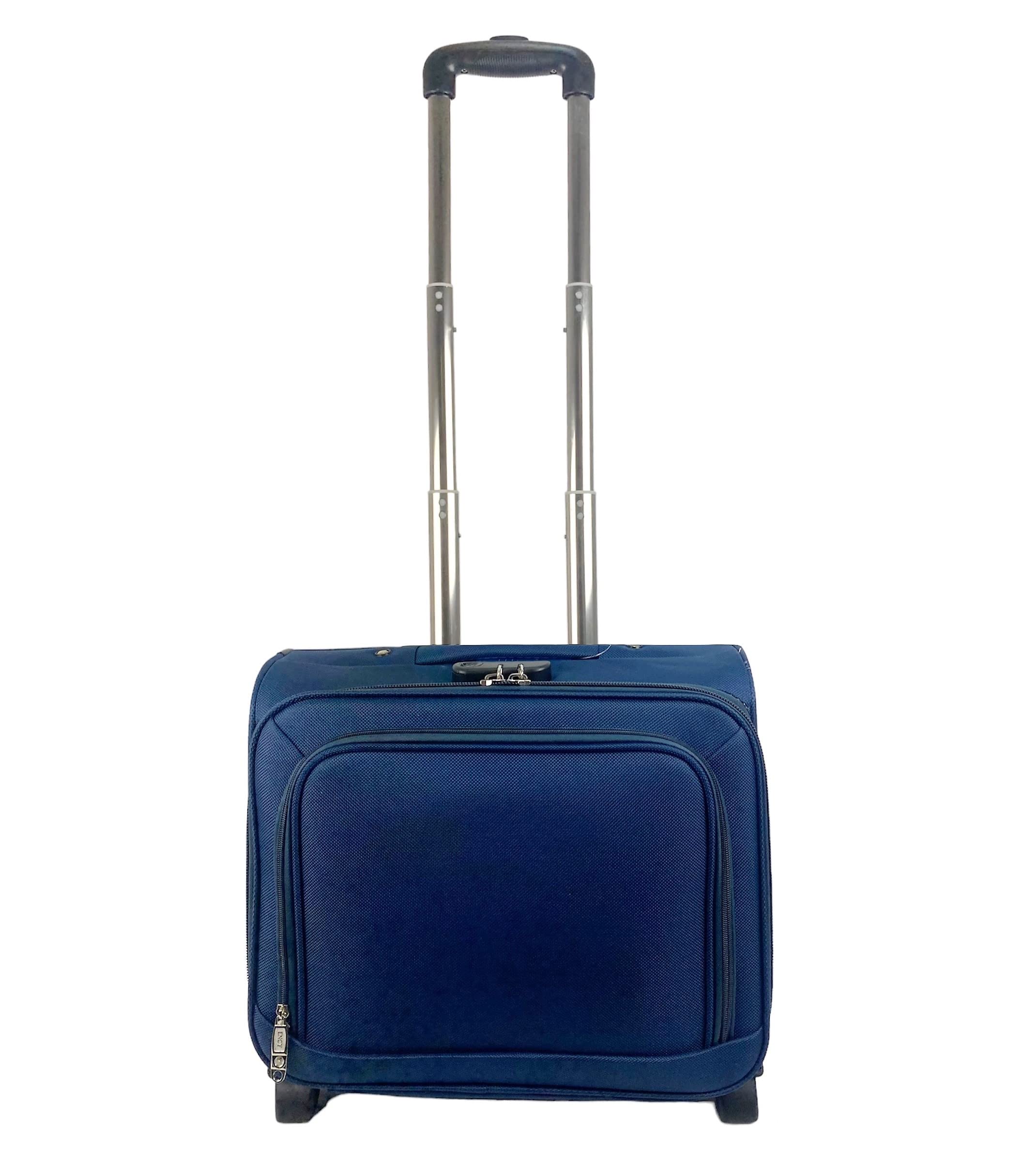 DED Maleta Trolley Equipaje de Mano Comercial piloto Medico Maletin con Ruedas y con 4 Compartimientos Color Azul