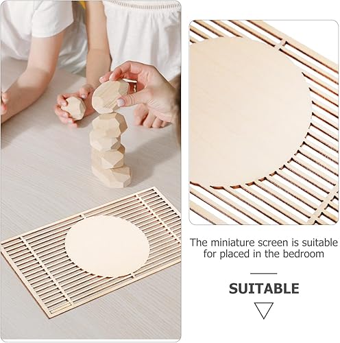 Miniatura 8 de jojofuny Mini modelo de pantalla de casa, mini casa de muñecas de puerta de madera, pantalla decorativa en miniatura, mini pantalla de casa de