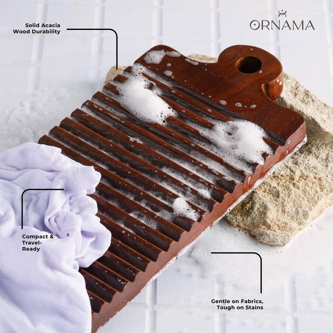 Amazon.com: ORNAMA Non-Slip Wooden Washboard – Premium Acacia Hand