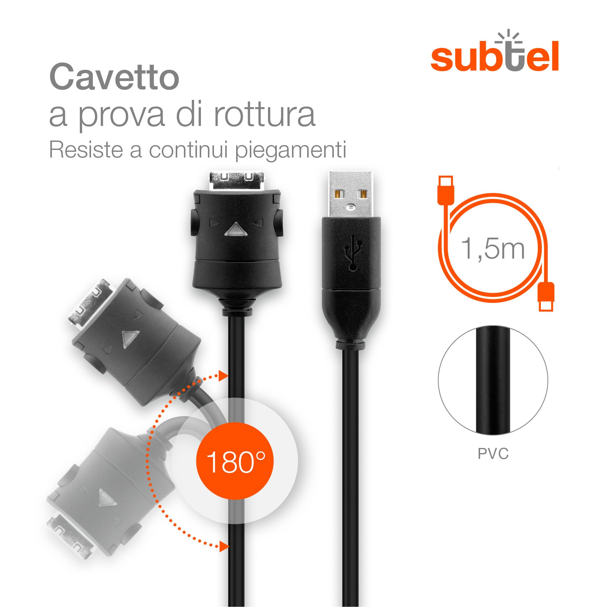 Vhbw 2x Cavo Dati USB  Da USB Standard Tipo A Alla Fotocamera Compatibile Con Panasonic Lumix Dmc Lz1 Dmc Lz10 Fotocamera Camcorder 150 Cm 92152294