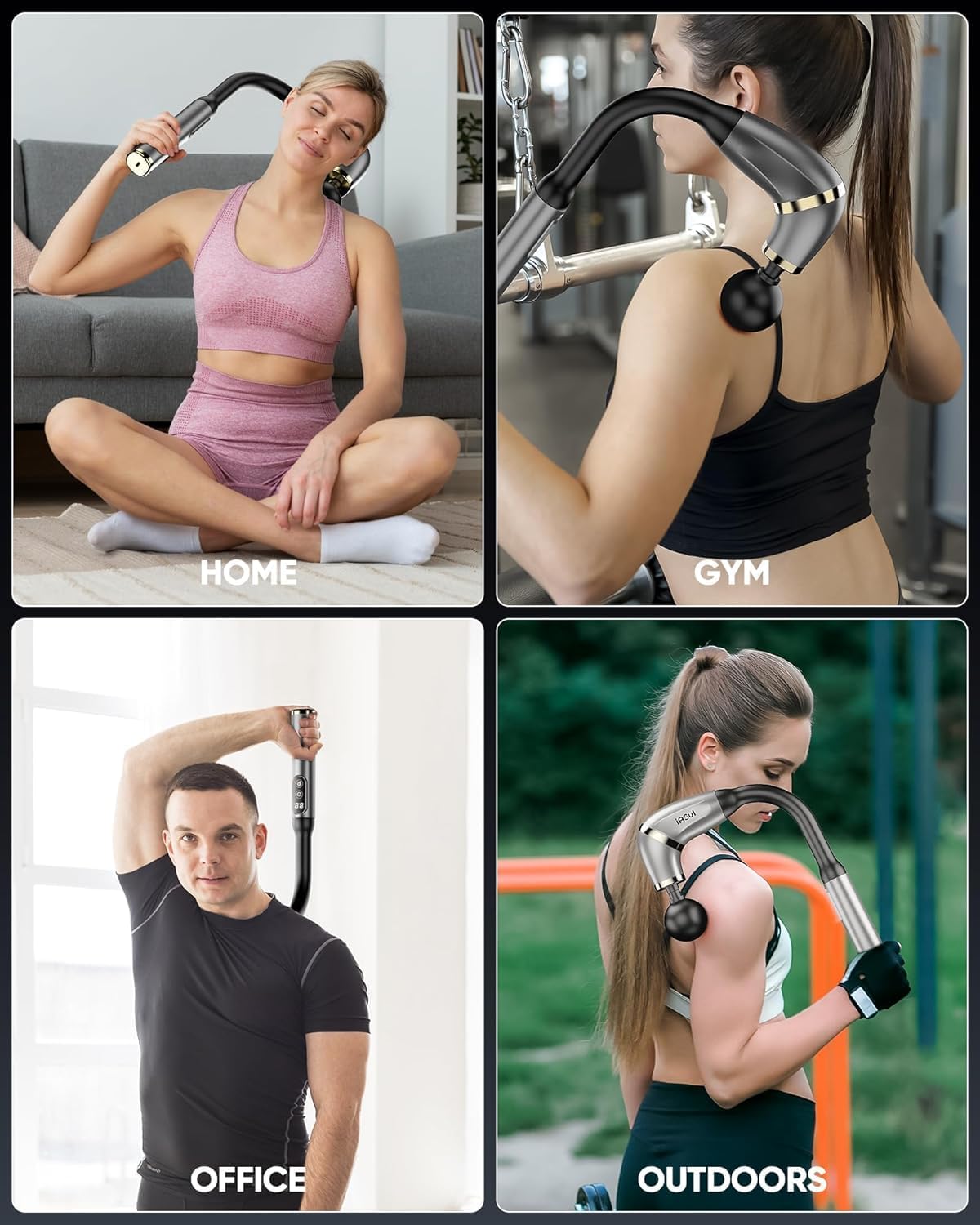Nive Massage Vibration Massage, 4 Massage Head, 4 Massage Head for Massage Vibrations Portable of Foot Massage Portable for Massage Portable for Relief with U-shaped handle Nive Massage Vibration Massage, 4 Massage Head, 4 Massage Head for Massage Vibrations Portable of Foot Massage Portable for Massage Portable for Relief with U-shaped handle