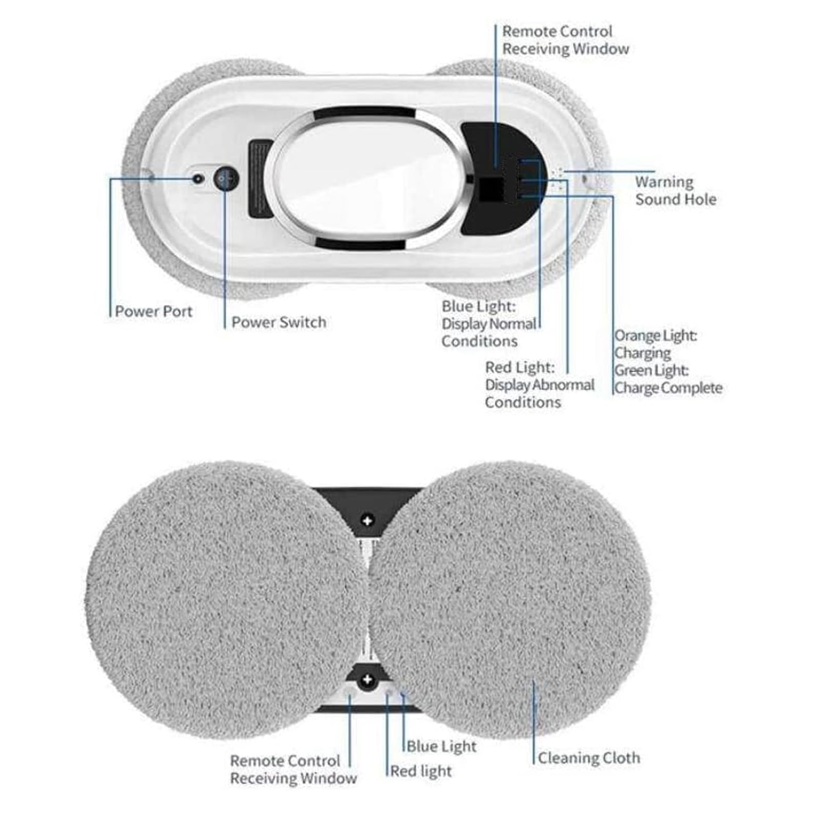 Inteligentny robot do mycia okien, w pełni automatyczny elektryczny zdalnie sterowany robot do mycia szyb, 5-krotny system czyszczenia próżniowego z adsorpcją, biura, skl(