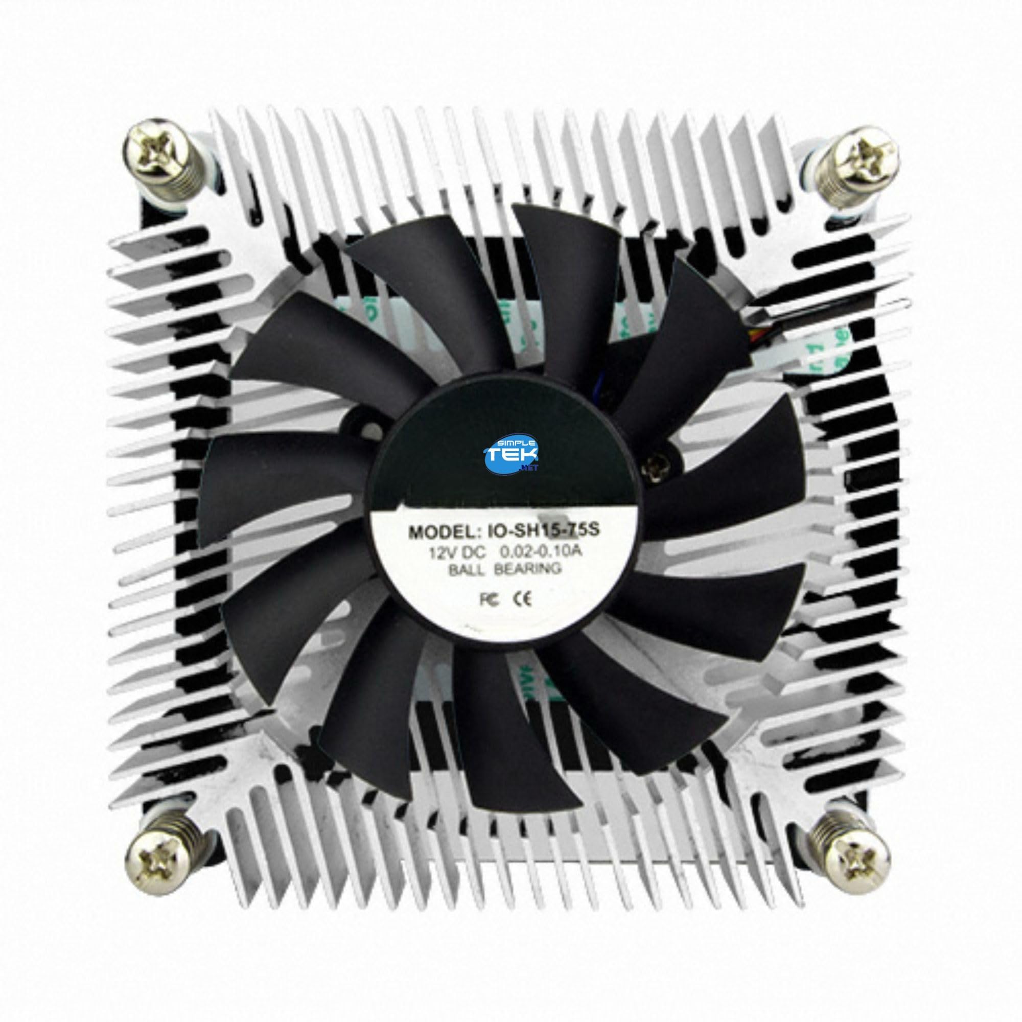 SIMPLETEK - Dissipatore CPU Low Profile 23mm 75W TDP | LGA 1200 1150 1151 1155 1156 | Ideale per HTPC e SFF