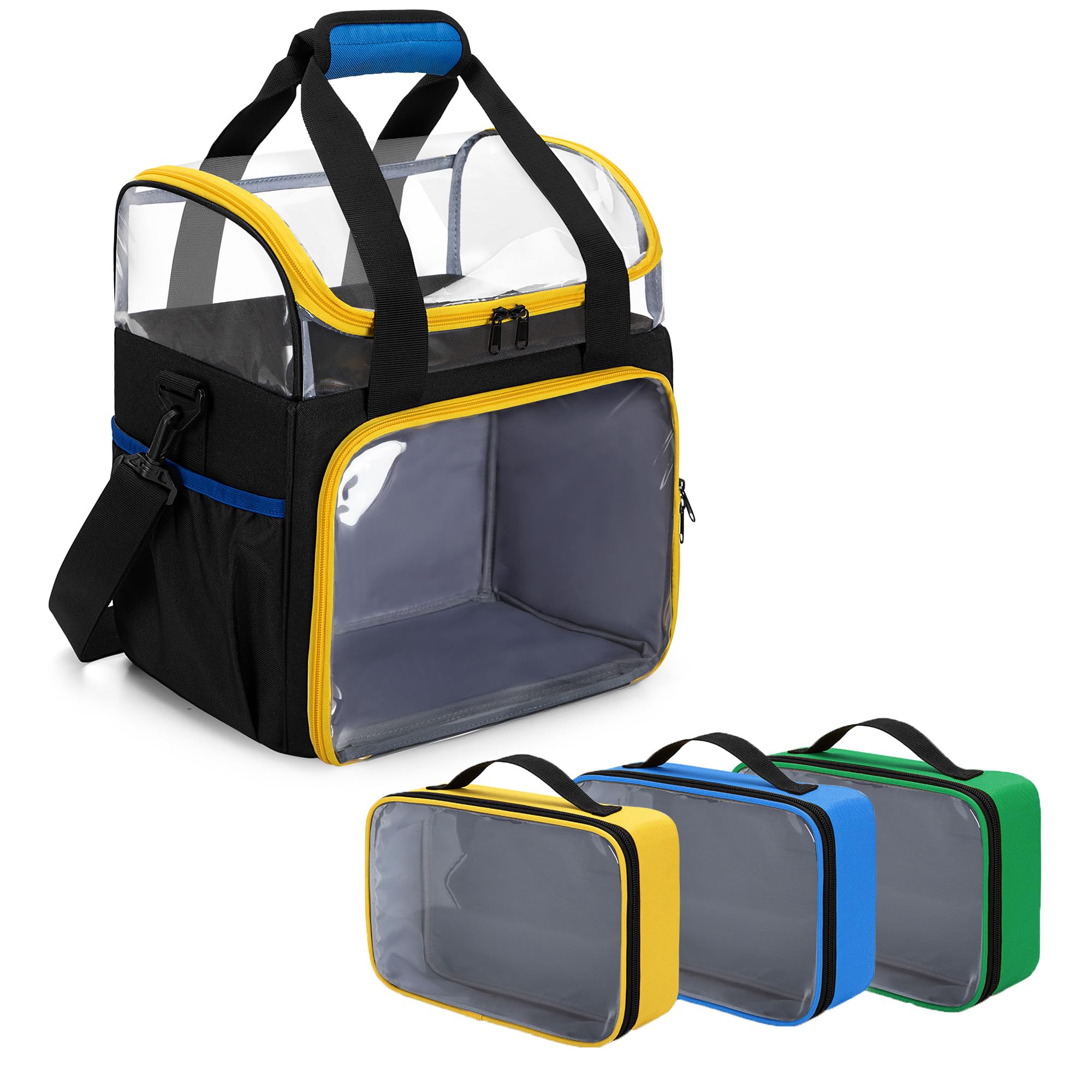 Rexmica 4 Piezas Bolsas Guardar Juguetes, Doble Capa Bolsa para Transportar | para Bloques Construcción, Piezas Magnéticas, Juegos de Mesa y Otros Juguetes, Contenedores de Almacenamiento Juguete, Negro